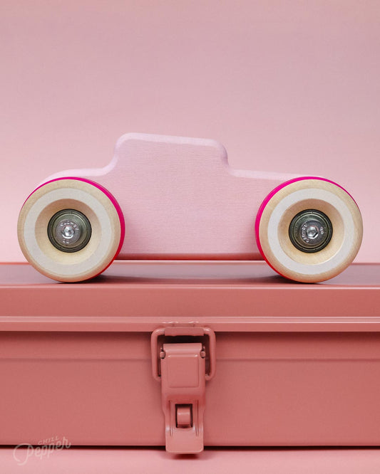 Chunkies No. 04 – Wooden Toy Car "The Hot Rod" (Perfectly Pink)
